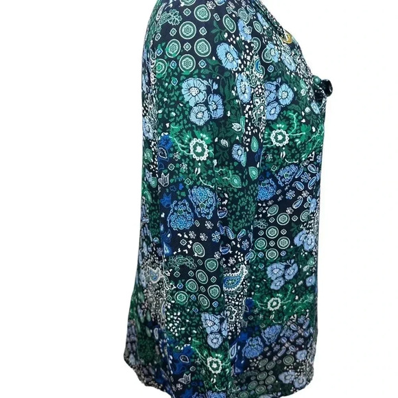 Michael Kors blue and green top tie going through gold grommets size small - Picture 5 of 11